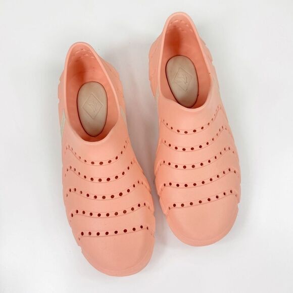 Sperry Water Strider Perforated Slip On Sneaker Shoe Peach Orange 9 Women 8 Men - Picture 4 of 10